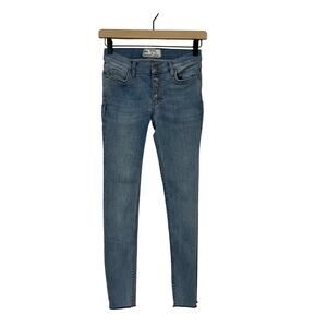Free People Reagan Raw Hem Skinny Jeans - Blue - 26